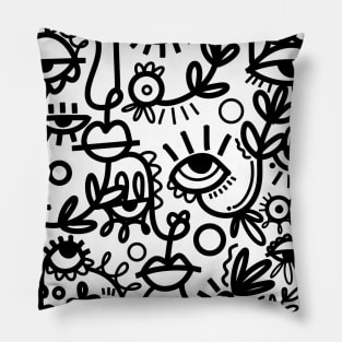 face lineart Pillow