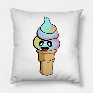 Ice Cream Kaiju (Soft Serve, Rainbow) Pillow