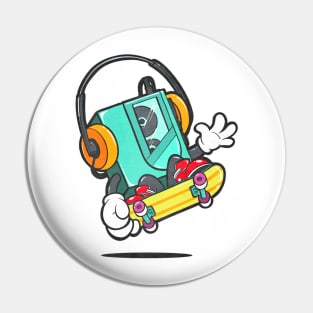 Retro 80's Walkman Skateboard Pin