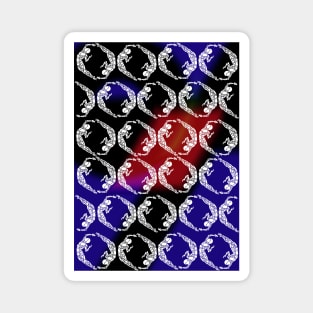 Swimming Circles Pattern, Red Blue Black # Dance_Ink Magnet