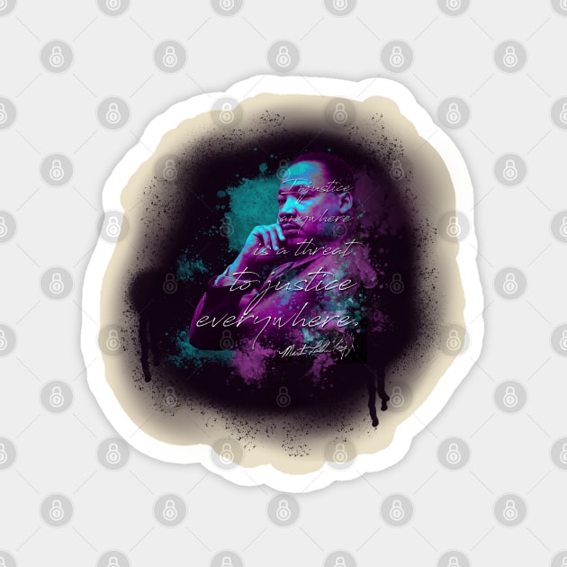 MLK Watercolor Spray Paint Portrait Magnet by Tatted_and_Tired