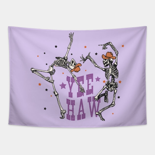 Yee Haw Skeletons Tapestry by Erin Decker Creative