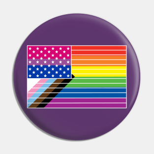 Bi Pride Progressive American Flag Pin