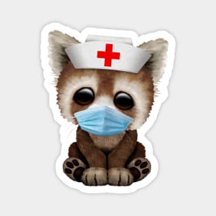 Cute Baby Red Panda Nurse Magnet