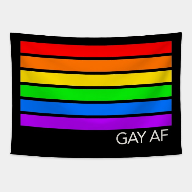 GAY AF Gay Pride Rainbow Tapestry by skittlemypony