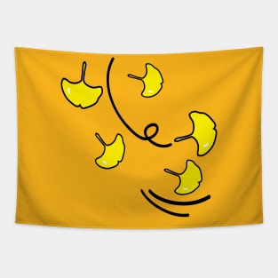 Yellow Ginkgo leaves Tapestry