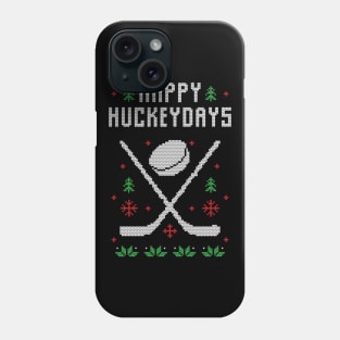 Happy Hockeydays Funny Ugly Christmas Sweater Phone Case