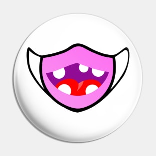 Cute and funny face mask cartoon design Pin