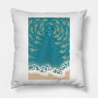 Kayak through the shore Pillow