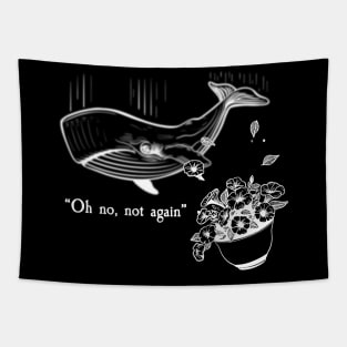 Oh no not again (white print) Tapestry