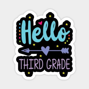 Heart Arrow Teacher Student Back To School Hello Third Grade Magnet