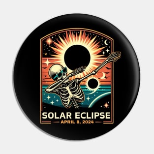 Solar Eclipse April 8th 2024 dabbing skeleton Total Eclipse 2024 Pin