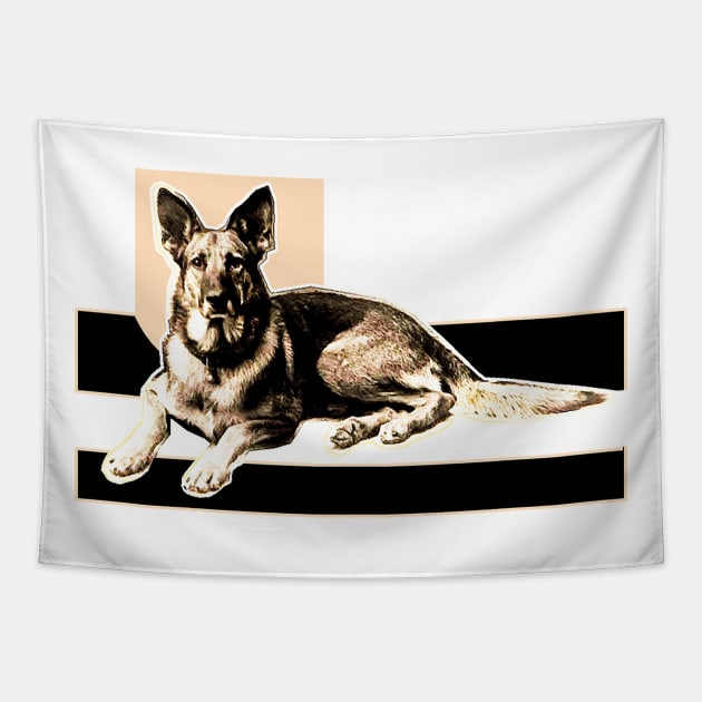 German Shepherd Dog Tapestry by Marccelus