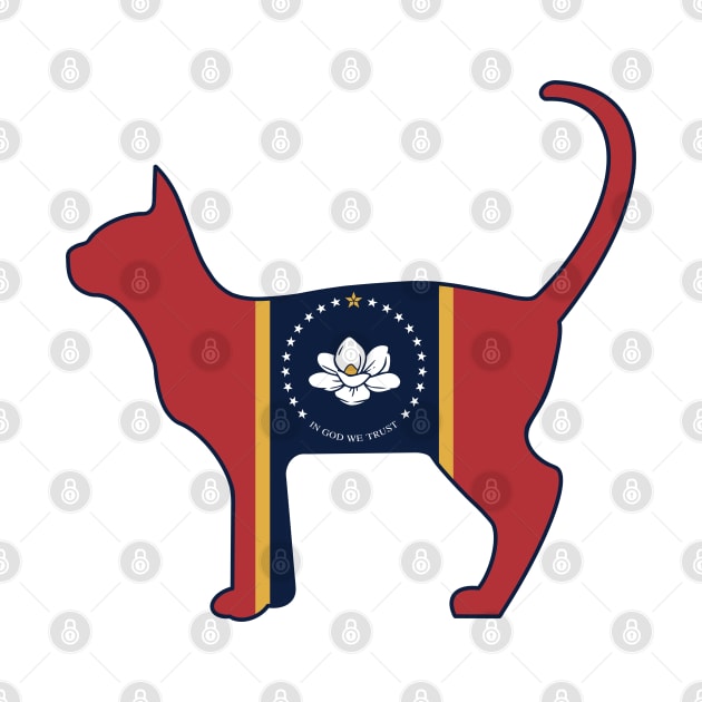 State of Mississippi Flag for Cat Lovers by Gsallicat