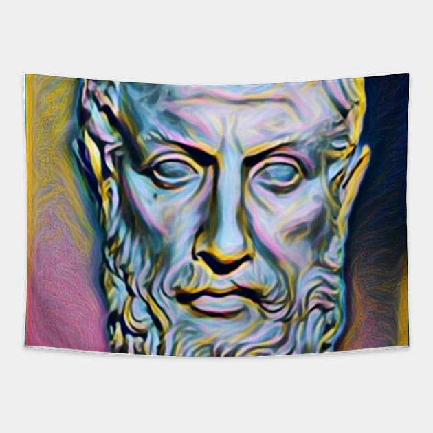 Parmenides of Elea Portrait | Parmenides of Elea Artwork 10 Tapestry by JustLit