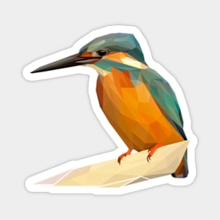 Kingfisher Bird Lowpoly Art Magnet