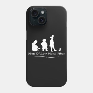 Men of Low Moral Fiber (white on black) Phone Case