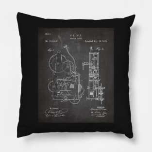 Alarm Clock Patent - Clockmaker Chronometer Art - Black Chalkboard Pillow