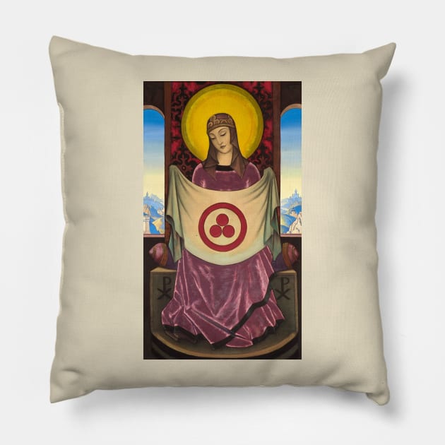 Madonna Oriflamma by Nicholas Roerich Pillow by Star Scrunch