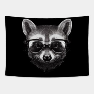 Raccoon with glasses Tapestry