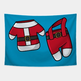 Red Kids Winter, Christmas suit with belt vector icon illustration. Tapestry