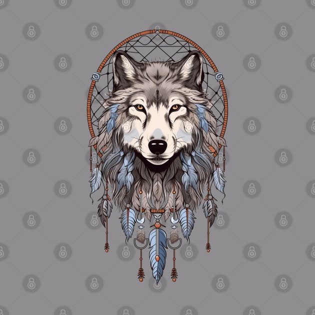 Wolf Head Dream Catcher 6 by Gypsykiss