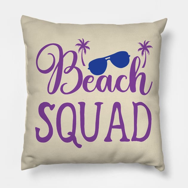 Beach Squad Pillow by AxAr