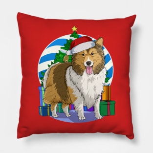 Shetland Sheepdog Dog Cute Santa Christmas Gift Pillow