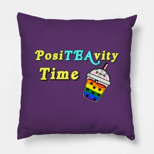 Kawaii rainbow boba tea Pillow