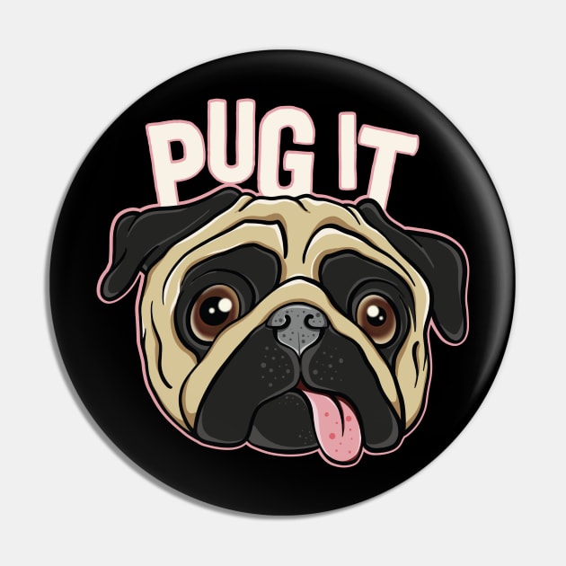Potato Dog Sarcastic Quote Adult Humor Pug Face Pin by August Design