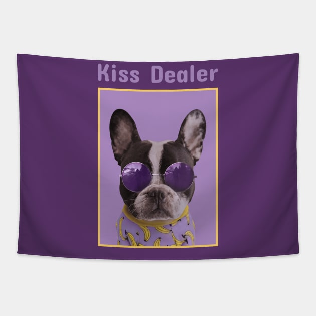 Kiss Dealer Dog with Glasses Tapestry by letnothingstopyou
