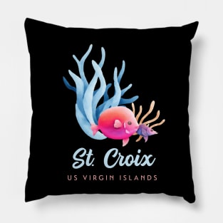 St Croix US Virgin Islands USVI Coral Reef Fish Pillow