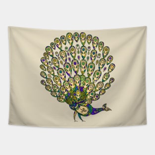 colorful peacock feather Tapestry