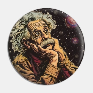 Stellar Contemplation - Einstein Star Gazer Tee Pin