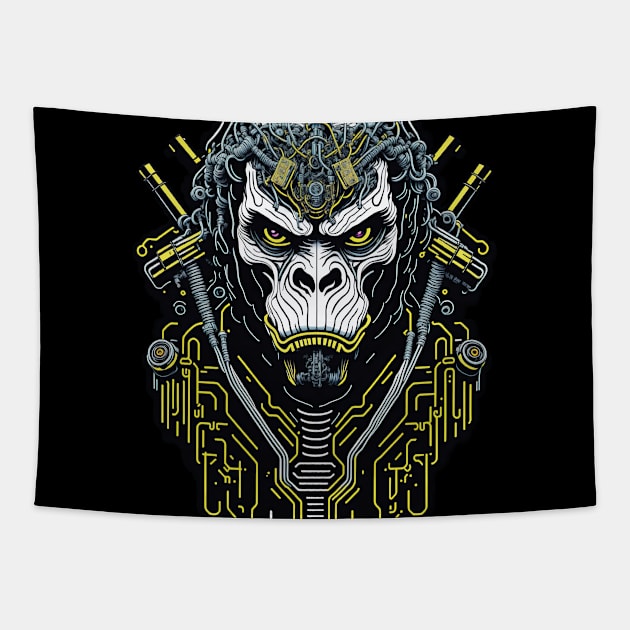 Techno Apes Tapestry by Houerd