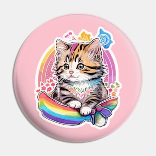 Cute Kitten Colorful Pin