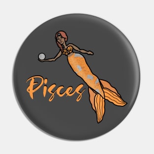 "Pisces" Mermaid Graphic Pin