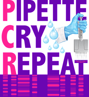 PCR Pipette Cry Repeat Funny Design for DNA Biotechnology Lab Scientists Magnet