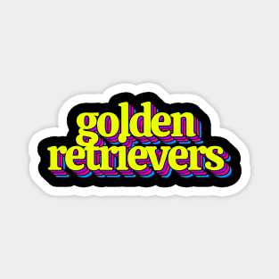 Colorful Golden Retrievers Logo Magnet