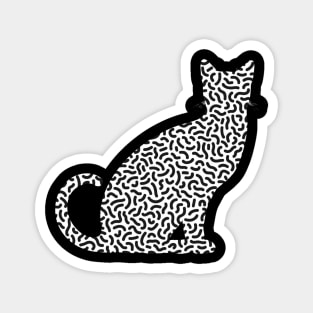 Black and White Squiggle Cat Lover Magnet