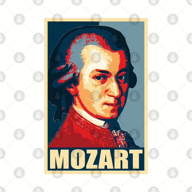 Mozart Propaganda Poster Pop Art by Nerd_art