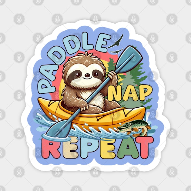 Funny Sloth Outdoor - Kayaking Sloth Magnet by alcoshirts