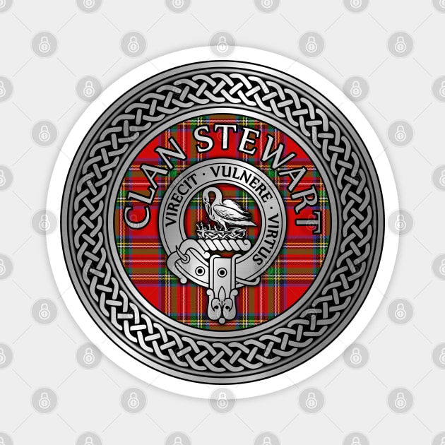 Clan Stewart Crest & Tartan Knot Magnet by Taylor'd Designs