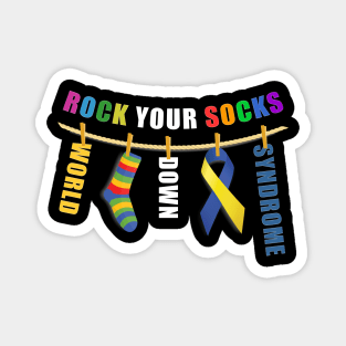World Down Syndrome Rock Your Socks Awareness Men Women Kids Magnet