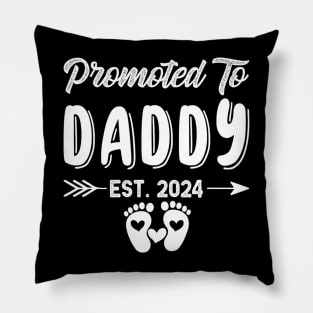 Promoted To Daddy est 2024 Pregnancy Announcement Pillow