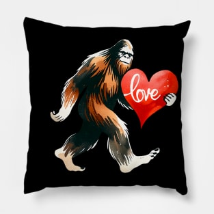 Bigfoot Valentines Day Sasquatch Costume Love Bigfoot Heart Pillow