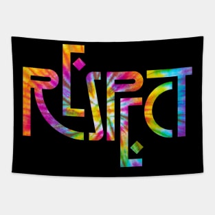 TIE DYE lettering Respect Tapestry