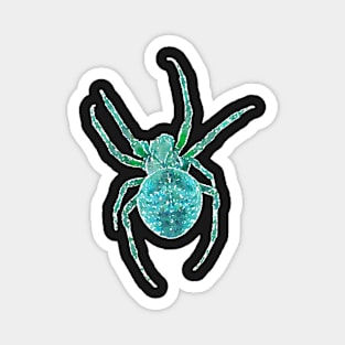 Teal Spider Orb Weaver Blue-Green Cyan Watercolor Style Magnet