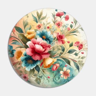 Retro Floral Pin