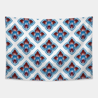 Blue Thai Pattern Tapestry